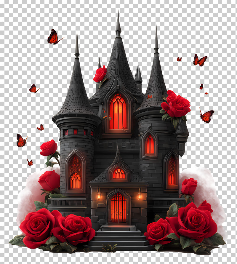 Gothic Rose Black Castle PNG