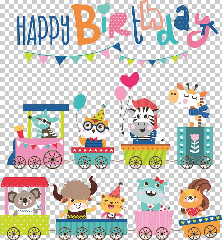 Cartoon Birthday Illustration PNG, Clipart, Animal, Animals, Baby Toys, Balloon, Birth Free PNG Download