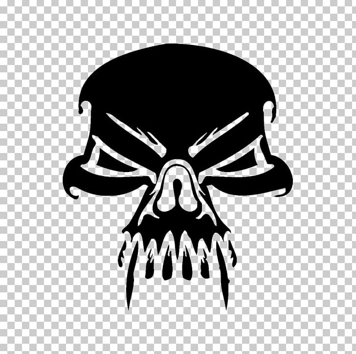 Bumper Sticker Decal Car Skull PNG, Clipart, Black, Black And White, Bone, Calavera, Fictional Character Free PNG Download