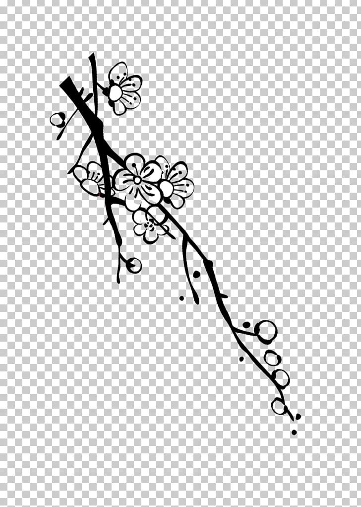 White Plum Blossom Black PNG, Clipart, Angle, Black, Black And White, Blossom, Branch Free PNG Download