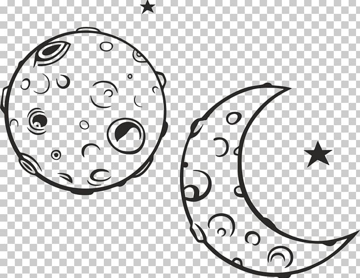Graphics Drawing Moon Illustration PNG, Clipart, Black And White, Body Jewelry, Cartoon, Circle, Crater Free PNG Download