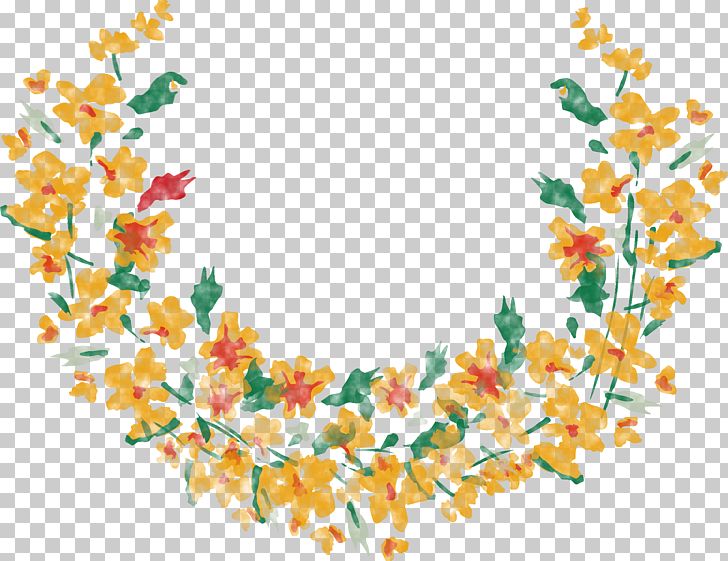 Flower Yellow PNG, Clipart, Border Frame, Branch, Cartoon, Color, Design Free PNG Download