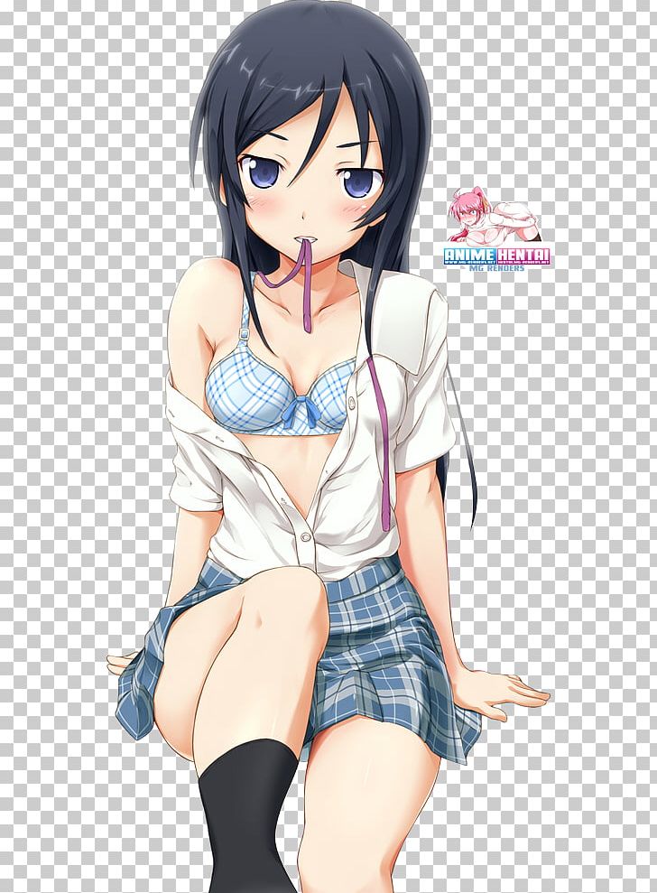 Oreimo Anime Ecchi Hime Cut Black Hair PNG, Clipart, Aragaki Ayase, Arm, Ayase, Bra, Brassiere Free PNG Download
