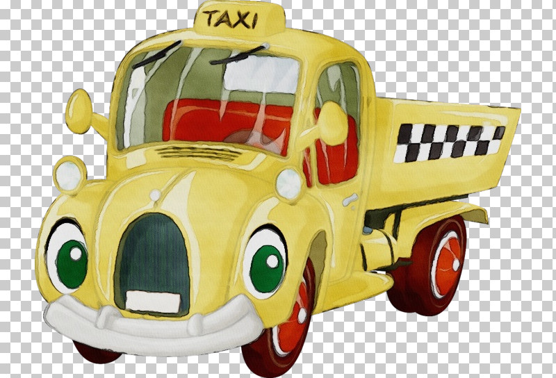 Vehicle Toy Car Yellow Transport PNG, Clipart, Car, Cartoon, Paint, Toy, Toy Vehicle Free PNG Download
