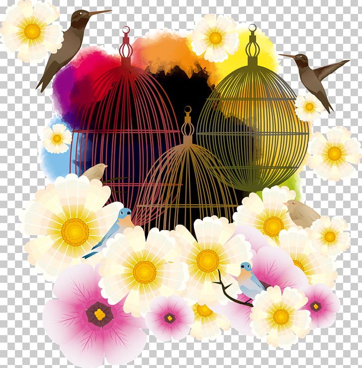 Birdcage Floral Design PNG, Clipart, Animals, Bird, Birds, Bird Vector, Cage Free PNG Download