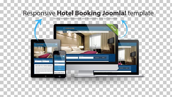 Responsive Web Design Template Online Hotel Reservations Joomla PNG, Clipart, Apartment Hotel, Bookingcom, Brand, Computer Software, Electronics Free PNG Download