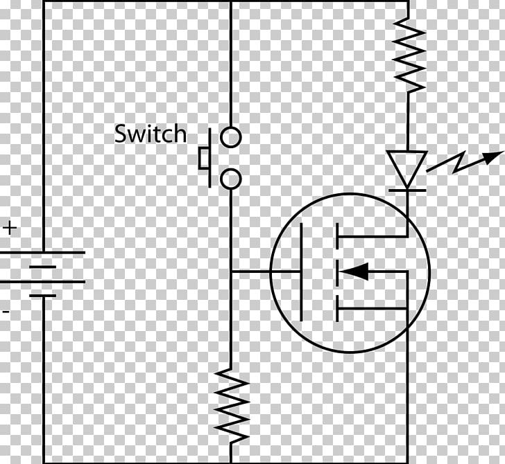 MOSFET Field-effect Transistor Circuit Diagram Electronic Circuit PNG, Clipart, Angle, Area, Bipolar Junction Transistor, Black, Black And White Free PNG Download