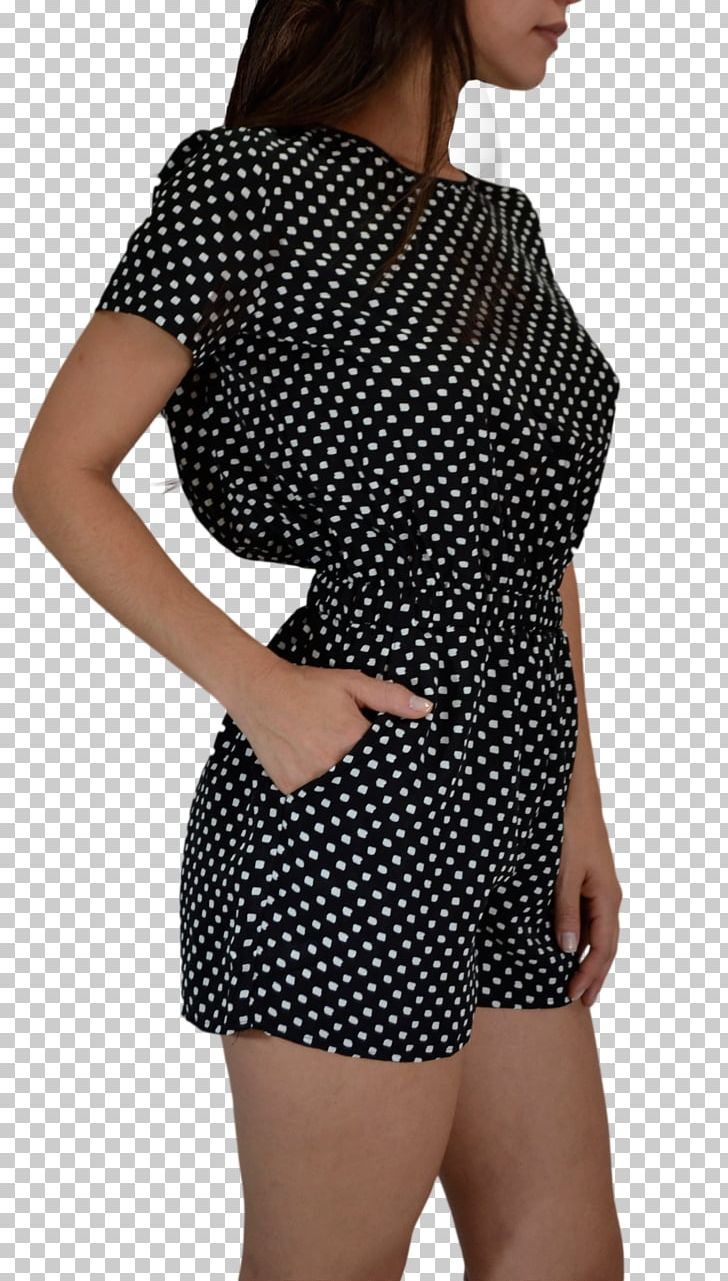 Polka Dot Shoulder Dress Black M PNG, Clipart, Black, Black M, Clothing, Day Dress, Dress Free PNG Download