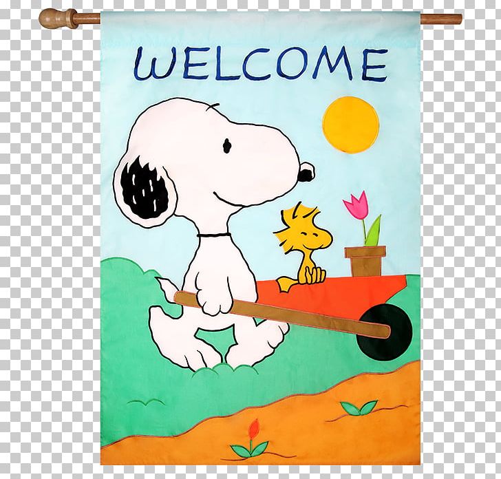 Snoopy Woodstock Charlie Brown Peanuts Flag PNG, Clipart, Advertising, Applique, Area, Banner, Cartoon Free PNG Download