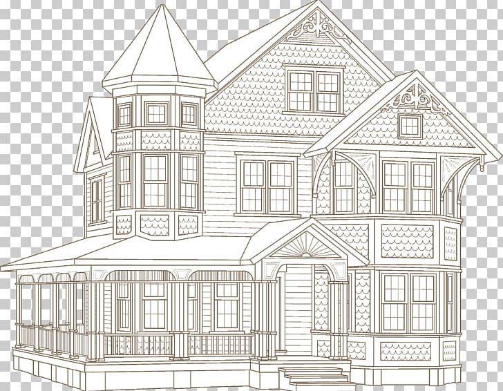 House Architecture Property Facade Sketch PNG, Clipart, Angle, Architecture, Artwork, Black And White, Building Free PNG Download