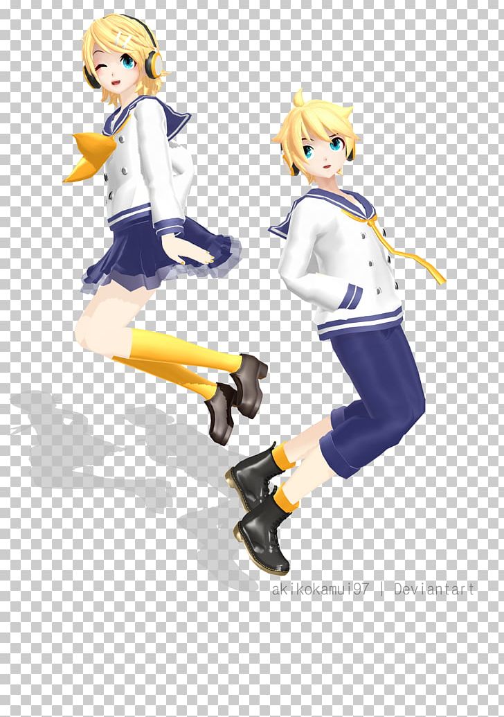 Connecting Kagamine Rin/Len Hatsune Miku MikuMikuDance PNG, Clipart, Action Figure, Action Toy Figures, Anime, Cartoon, Clothing Free PNG Download