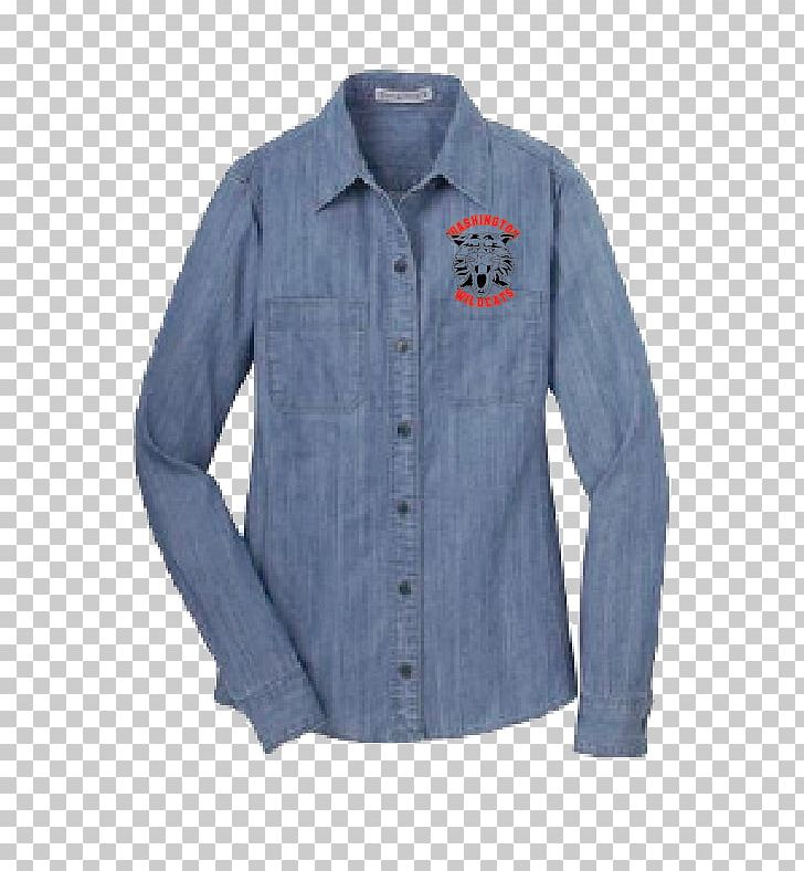 Long-sleeved T-shirt Denim Dress Shirt PNG, Clipart, Blouse, Blue, Button, Camp Shirt, Clothing Free PNG Download