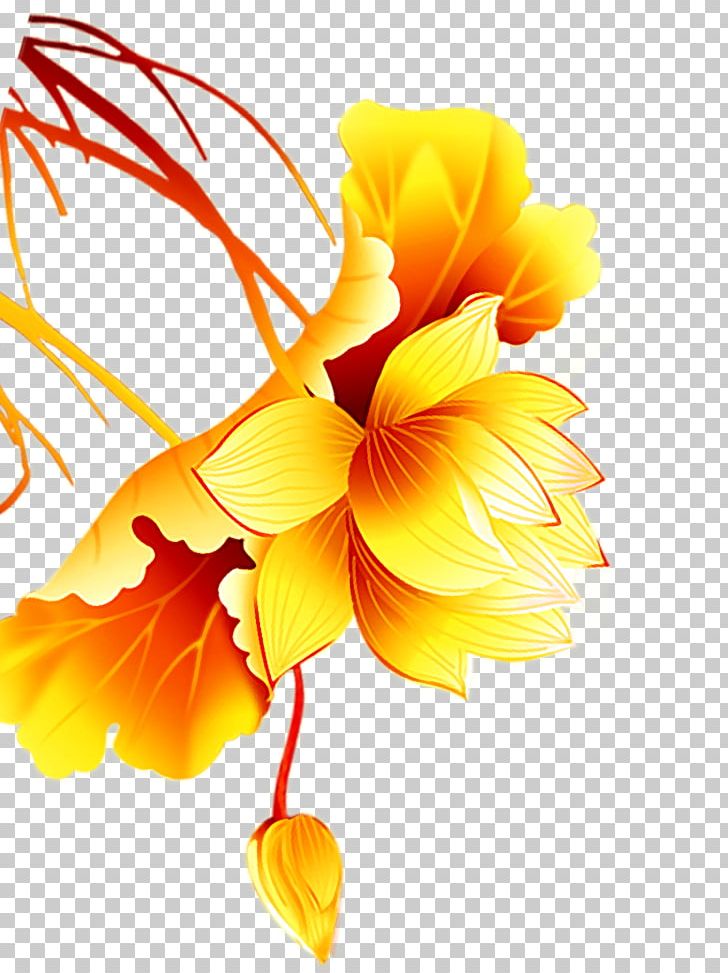 Tangyuan Yellow Flower Gold PNG, Clipart, Decoration, Designer, Download, Floral Design, Gold Free PNG Download