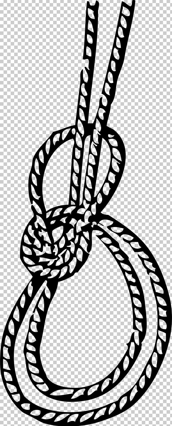 Bowline On A Bight Knot Running Bowline PNG, Clipart, Bight, Black And White, Bowline, Bowline On A Bight, Circle Free PNG Download