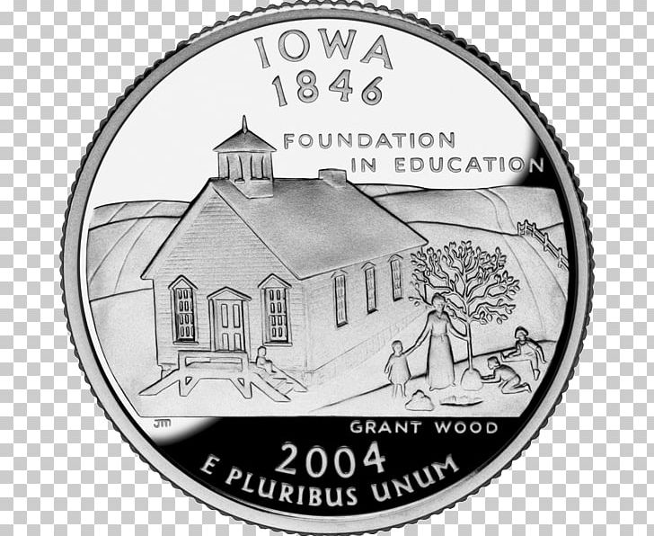Iowa 50 State Quarters Coin United States Mint PNG, Clipart, 50 State Quarters, Black And White, Coin, Commemorative Coin, Currency Free PNG Download