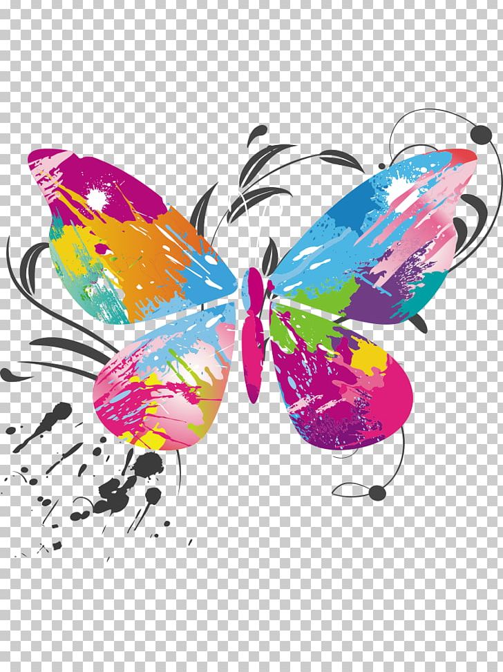 Butterfly Color Euclidean PNG, Clipart, Adobe Illustrator, Brushwork, Butterflies And Moths, Butterfly Vector, Color Pencil Free PNG Download