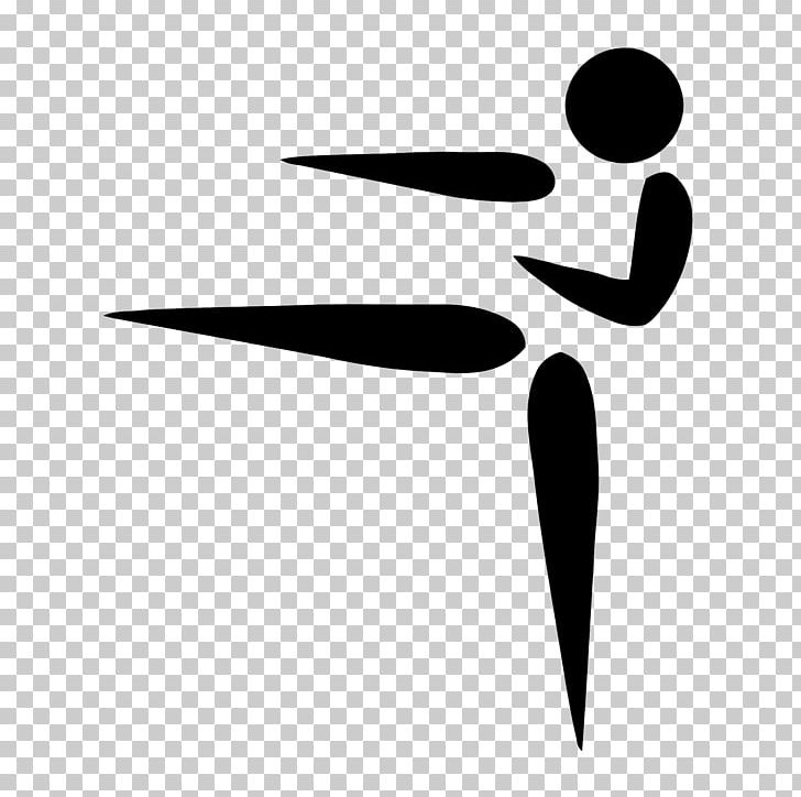 Summer Olympic Games Karate Martial Arts Taekwondo PNG, Clipart, Angle, Black, Black And White, Karate, Kick Free PNG Download