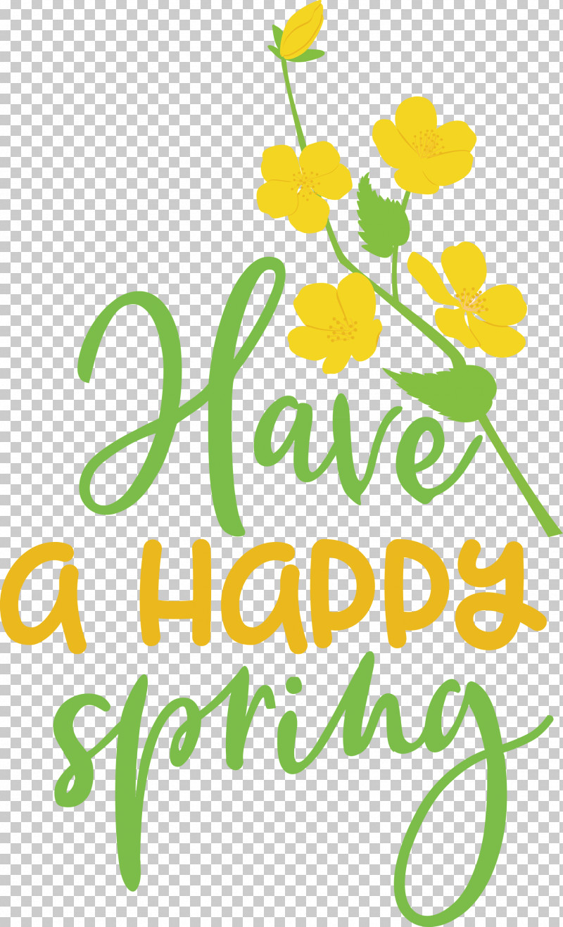 Spring Have A Happy Spring PNG, Clipart, Cut Flowers, Floral Design, Flower, Leaf, Line Free PNG Download