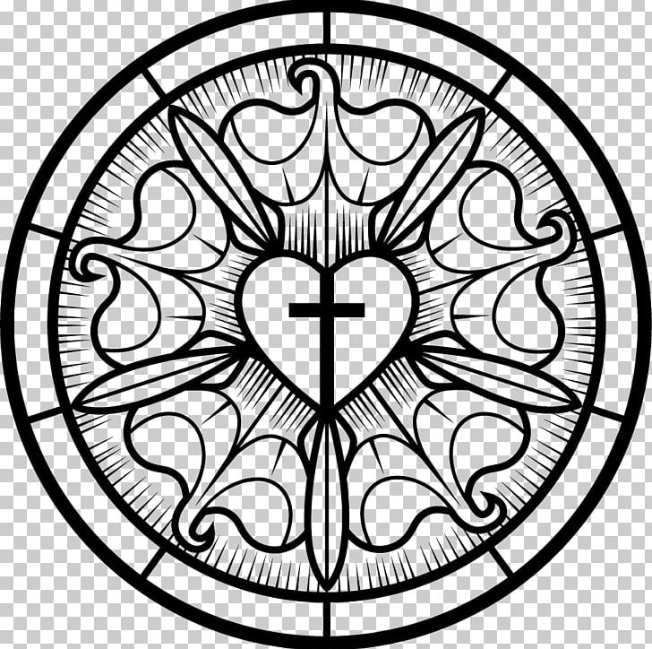 Reformation Lutheranism Luther Rose Sola Gratia Sola Fide PNG, Clipart, Area, Belief, Bicycle Wheel, Black And White, Christianity Free PNG Download