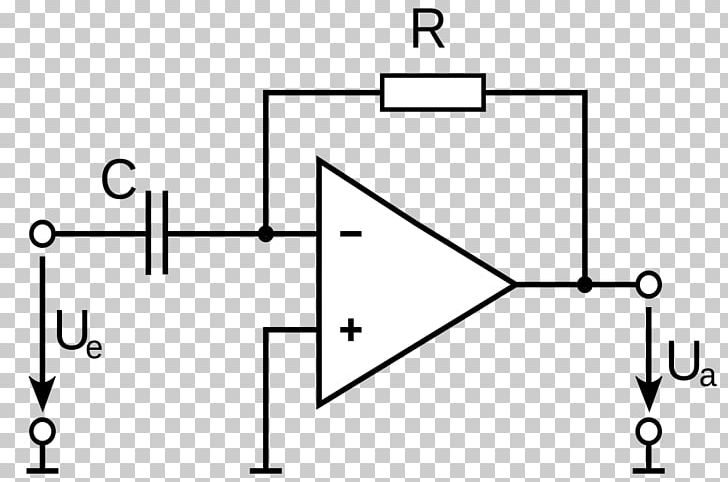 Operational Amplifier Integrator Electronic Circuit Electronics PNG, Clipart, Angle, Area, Black And White, Capacitor, Circle Free PNG Download