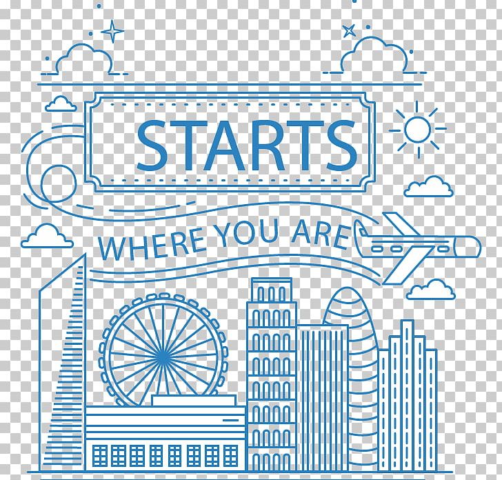Drawing Tourism Illustration PNG, Clipart, Abstract Lines, Adobe Illustrator, Area, Artworks, Blue Free PNG Download