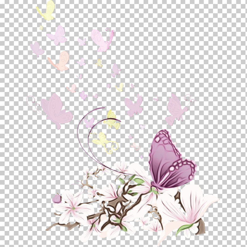 Pink Flower Purple Butterfly Plant PNG, Clipart, Butterfly, Flower, Lilac, Paint, Pedicel Free PNG Download