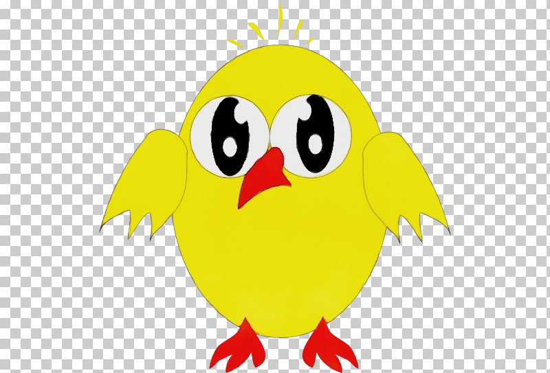 Cartoon Yellow Bird Beak Wing PNG, Clipart, Beak, Bird, Cartoon, Chicken, Paint Free PNG Download
