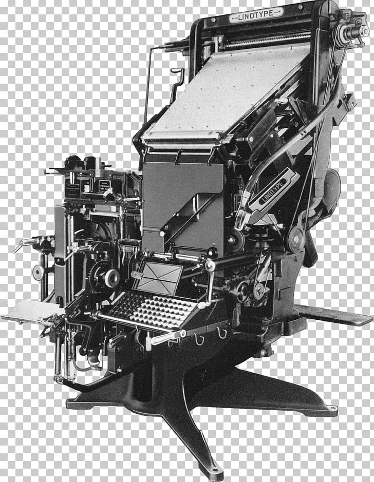 Linotype Machine Paper Typesetting Printing PNG, Clipart, Auto Part, Black And White, Common, Engine, Hot Metal Typesetting Free PNG Download