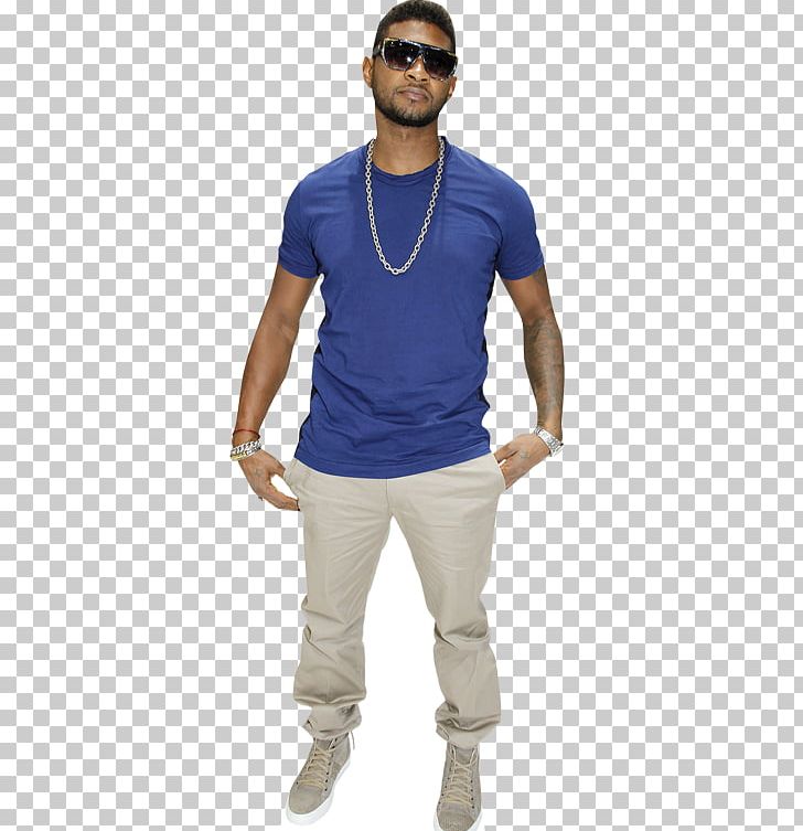 T-shirt Shoulder Sleeve Celebrity Cutouts Usher Life Size Cutout Jeans PNG, Clipart, Blue, Cardboard, Celebrity, Clothing, Cobalt Blue Free PNG Download