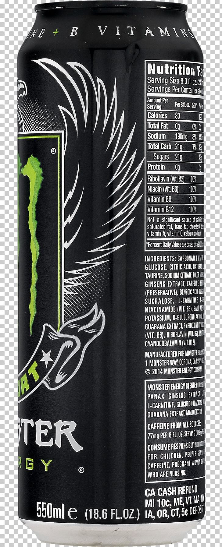 Energy Drink Monster Energy B Vitamins Taurine Levocarnitine PNG, Clipart, Brand, B Vitamins, Carnitine, Com, Drink Free PNG Download