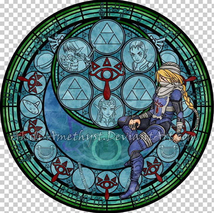 Stained Glass Kingdom Hearts: Chain Of Memories Princess Zelda The Legend Of Zelda: The Wind Waker PNG, Clipart, Circle, Disney Princess, Glass, Hardware, Kairi Free PNG Download