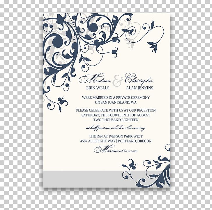 Wedding Invitation Template White Black PNG, Clipart, Black, Blue, Flower, Greeting Note Cards, Letter Of Thanks Free PNG Download