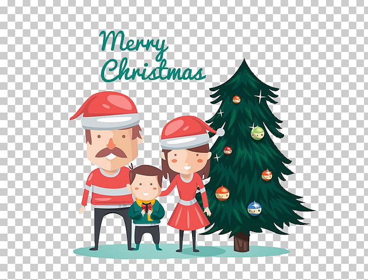 Christmas Tree Family Illustration PNG, Clipart, Cartoon, Character, Child, Christmas, Christmas Border Free PNG Download