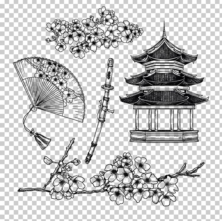 Japan Temple Kuil Buddha Di Jepang Euclidean Icon PNG, Clipart, Black And White, Body Jewelry, Cherry Blossoms, Culture, Happy Birthday Vector Images Free PNG Download