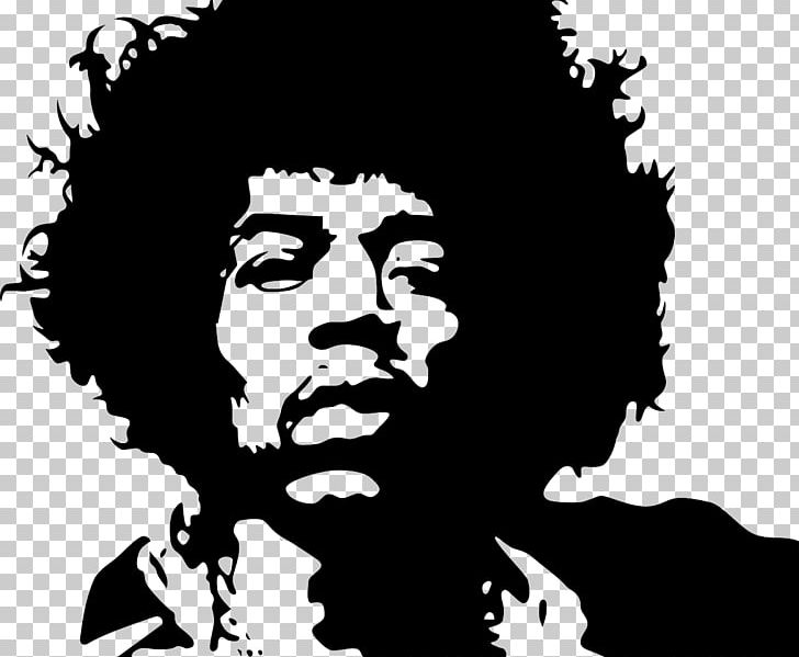 Jimi Hendrix Stencil Wall Decal PNG, Clipart, Art, Black, Black And White, Computer Wallpaper, Decorative Arts Free PNG Download