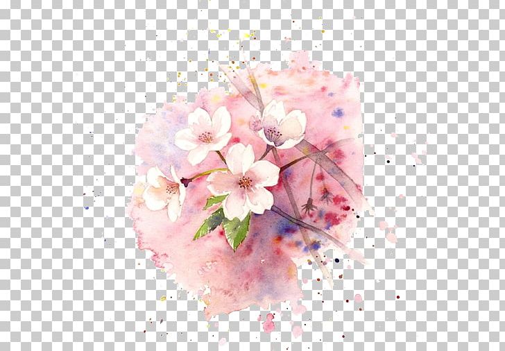 Paper Watercolor Painting Drawing Art PNG, Clipart, Cherry Blossom, Color, Drawing, Floral Design, Floristry Free PNG Download