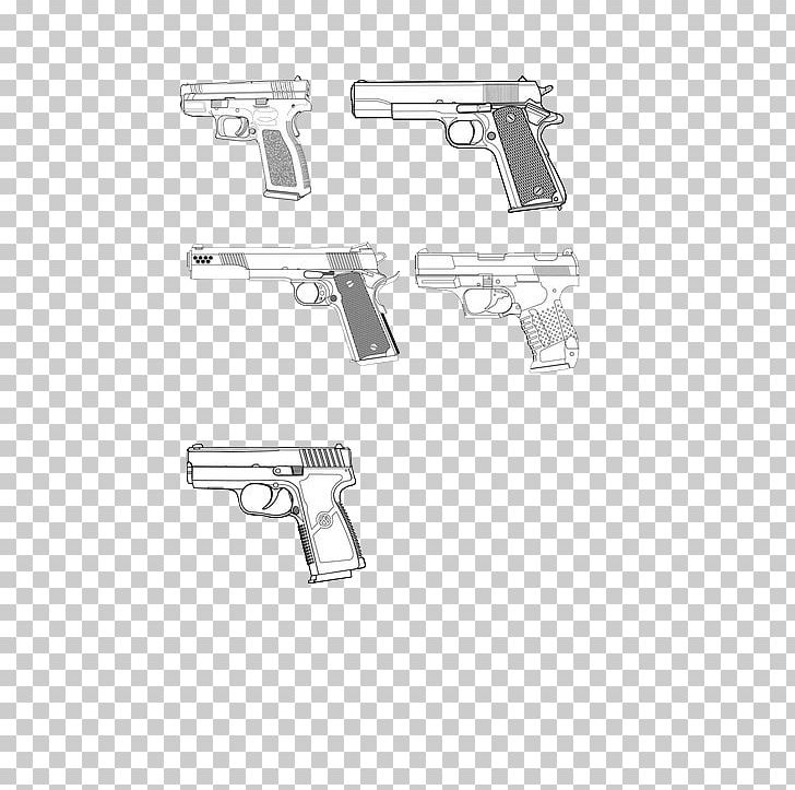 Firearm Pistol Weapon Handgun PNG, Clipart, Angle, Arrow Sketch, Black, Black And White, Encapsulated Postscript Free PNG Download