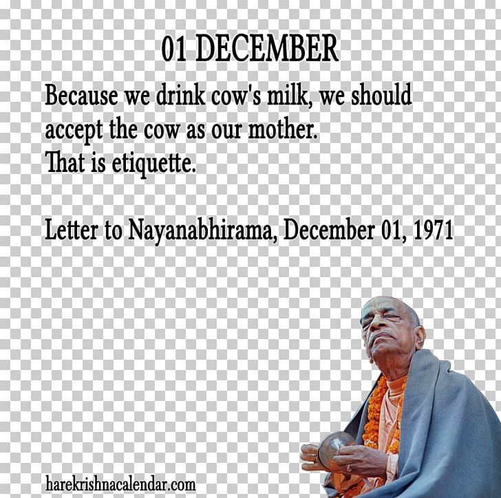 December Quotation Month International Society For Krishna Consciousness PNG, Clipart, Cattle, C Bhaktivedanta Swami Prabhupada, Consciousness, December, Hare Krishna Free PNG Download