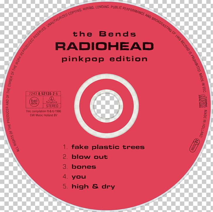 Compact Disc The Bends (Pinkpop Edition) Radiohead Fake Plastic Trees PNG, Clipart, Amnesiac, Brand, Circle, Compact Disc, Data Storage Device Free PNG Download