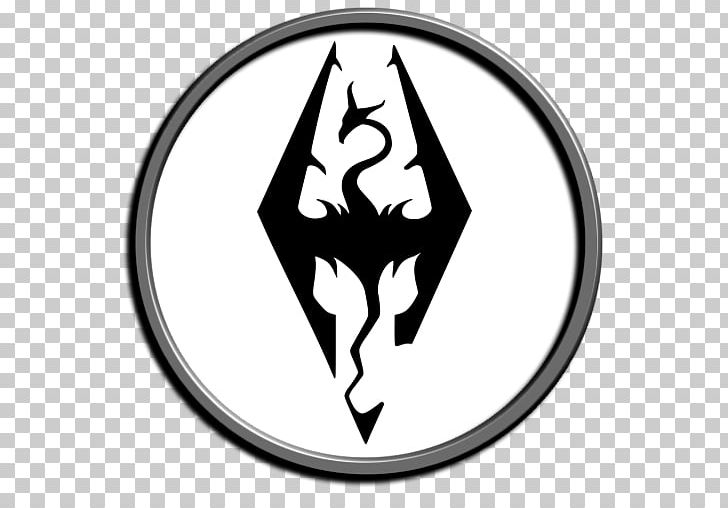 The Elder Scrolls V: Skyrim Decal Sticker Logo Video Game PNG, Clipart, Area, Black And White, Brand, Circle, Decal Free PNG Download