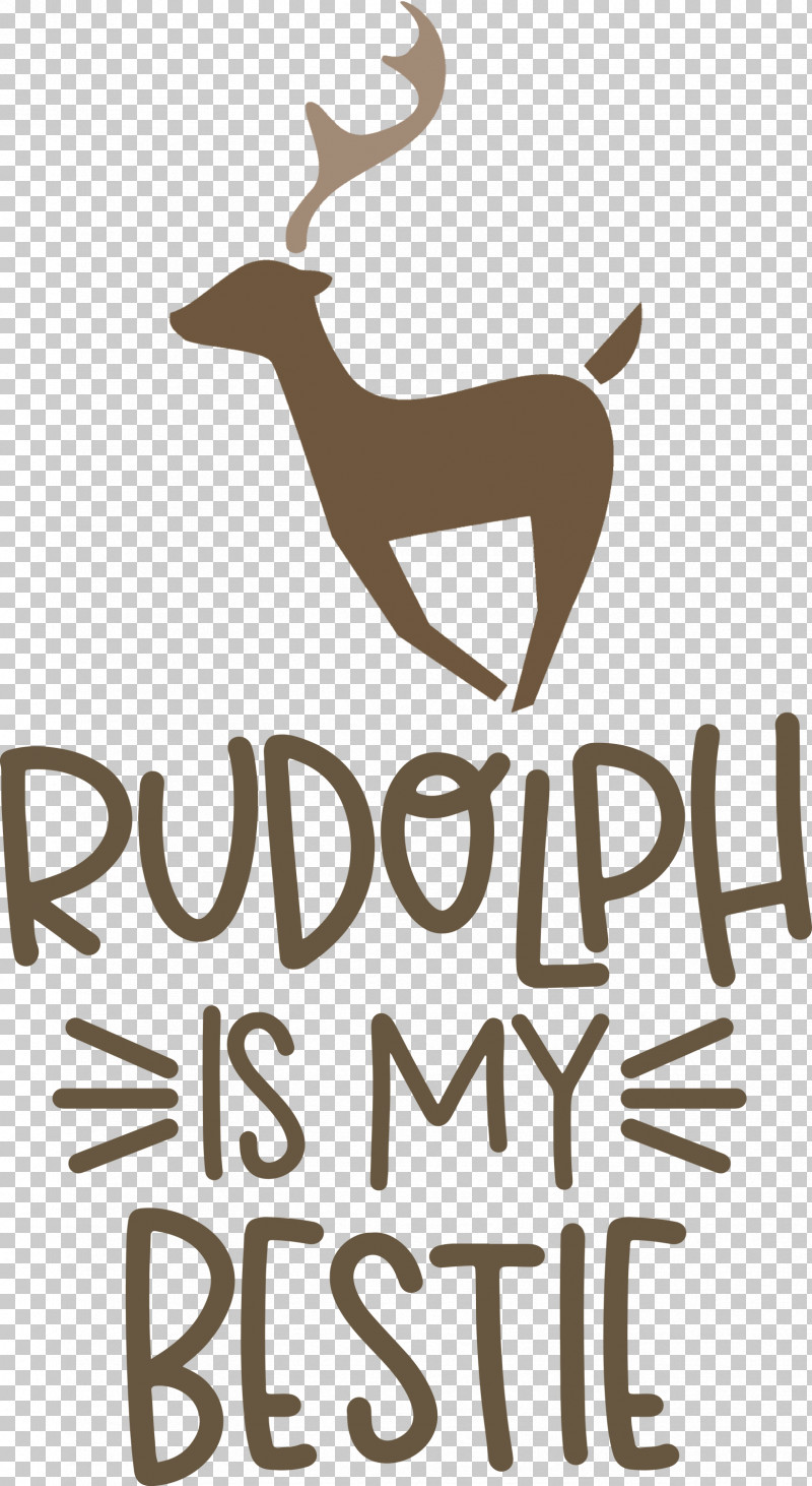 Rudolph Is My Bestie Rudolph Deer PNG, Clipart, Antler, Black And White M, Christmas, Deer, Logo Free PNG Download