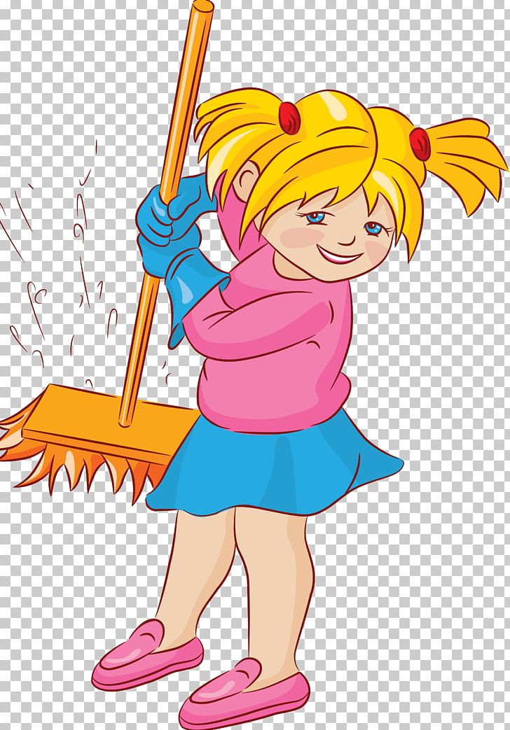 kids dusting clipart