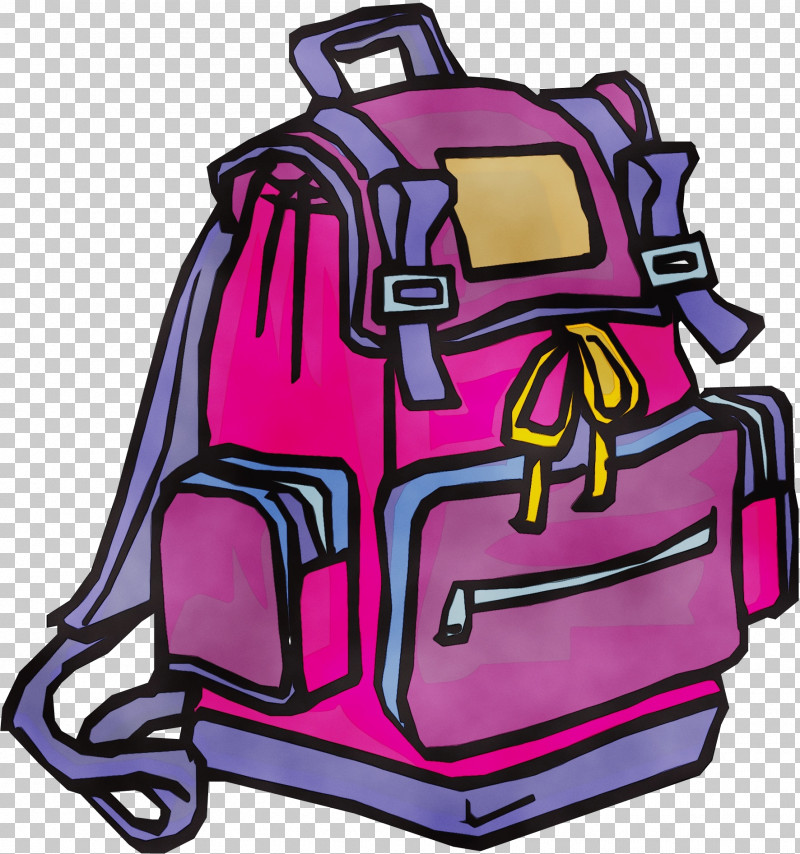 Watercolor Painting Royalty-free Cartoon Line Art Backpack PNG, Clipart, Backpack, Baggage, Cartoon, Line Art, Lp Record Free PNG Download