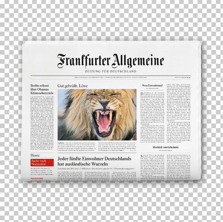 Frankfurter Allgemeine Zeitung Sunday Newspaper Journalism PNG, Clipart, Big Cats, Brand, Carnivoran, Cat Like Mammal, Frankfurt Free PNG Download