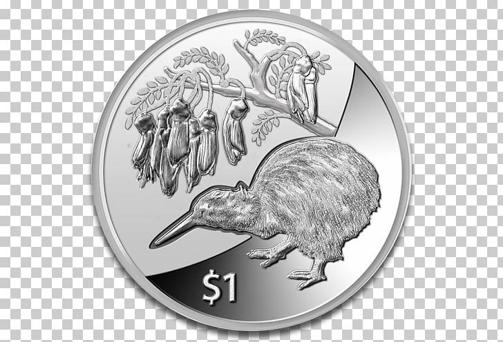 Bullion Coin Perth Mint New Zealand Silver PNG, Clipart, Beak, Bird, Black And White, Bullion Coin, Coin Free PNG Download