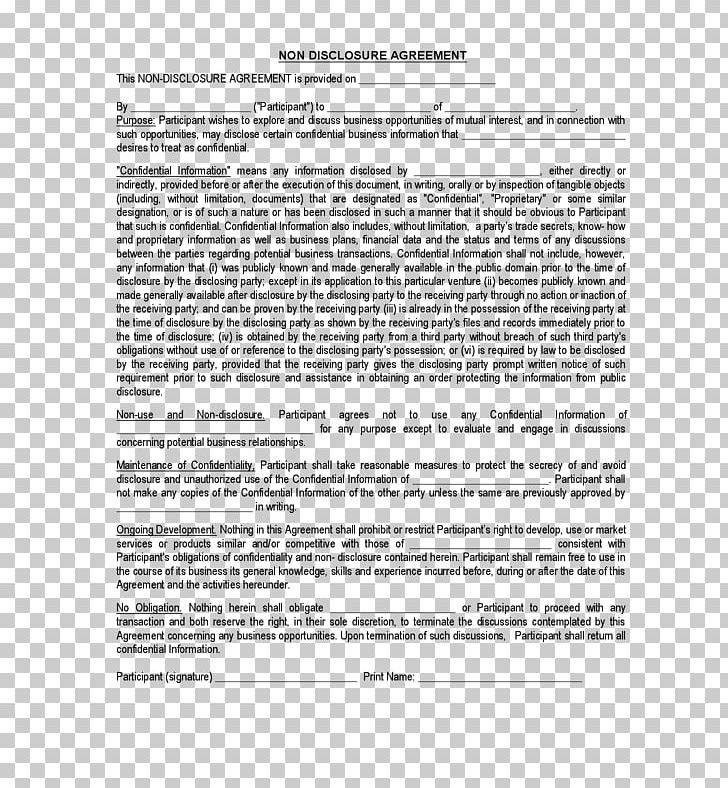 Non-disclosure Agreement Contract Document Confidentiality Information PNG, Clipart, Area, Black And White, Confidentiality, Contract, Disclosure Free PNG Download