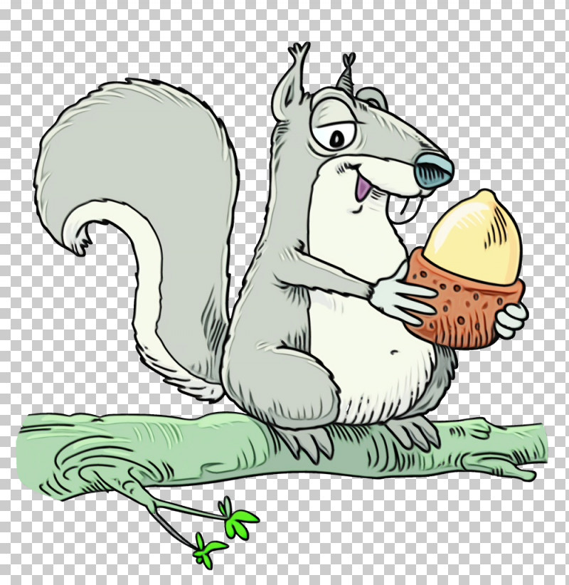 Cartoon Squirrel Rat Tail Grey Squirrel PNG, Clipart, Acorns, Cartoon, Grass, Grey Squirrel, Paint Free PNG Download