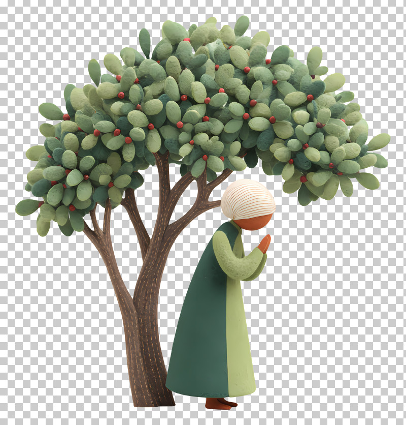 Woman Praying Under Tree - Person Seeking Shade Under Tree PNG