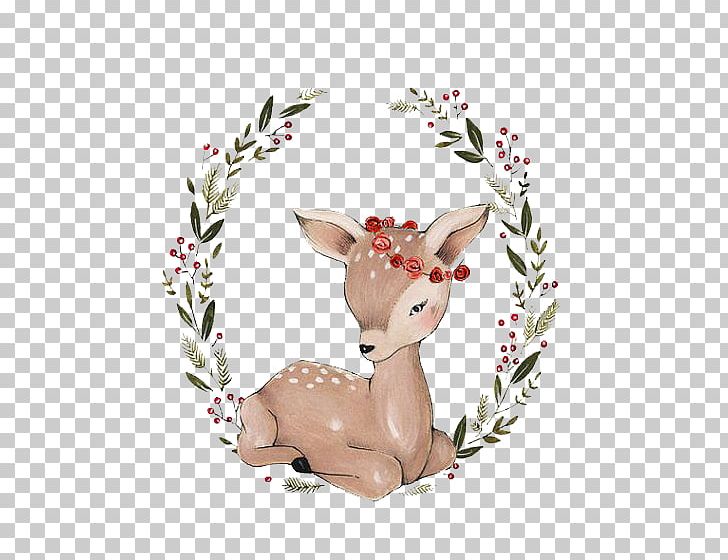 Reindeer Antler Fauna Wildlife Illustration PNG, Clipart, Antler, Christmas Deer, Christmas Garland, Deer, Deer Antlers Free PNG Download