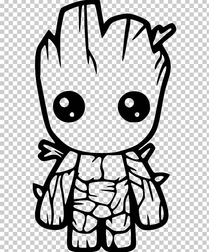 Baby Groot Decal Bumper Sticker PNG, Clipart, Baby Black And White, Baby Groot, Black, Black And White, Face Free PNG Download